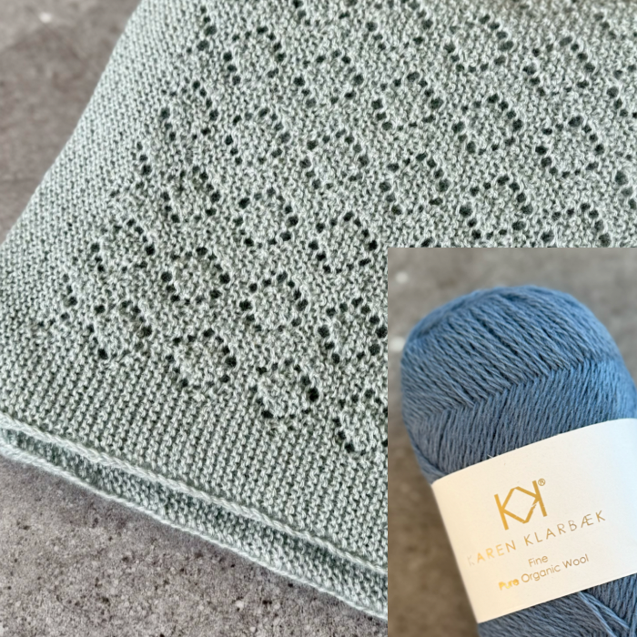 Strikket tæppe garn og opskrift Karen Klarbæk