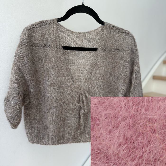 P&G Kortærmet cardigan med sløjfer strikkekit