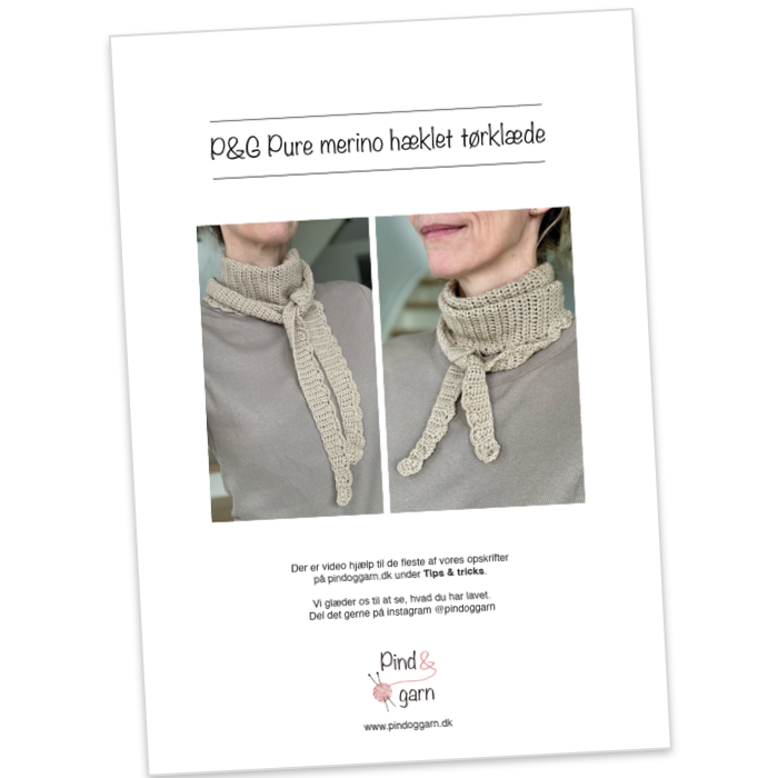 P&G Pure merino hæklet tørklæde hækleopskrift