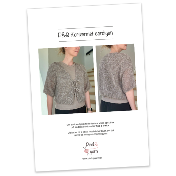 P&G Kortærmet cardigan med sløjfe strikkeopskrift