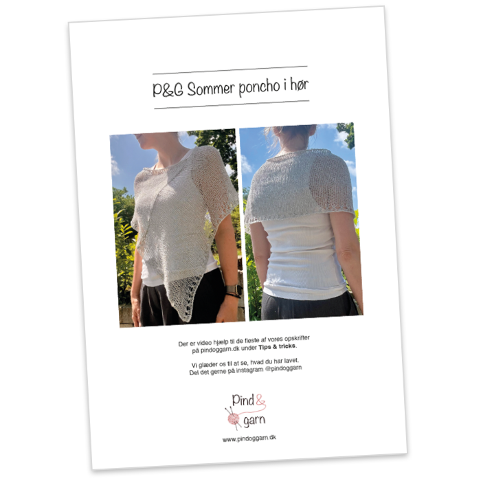 P&G Sommer poncho i hør strikkeopskrift