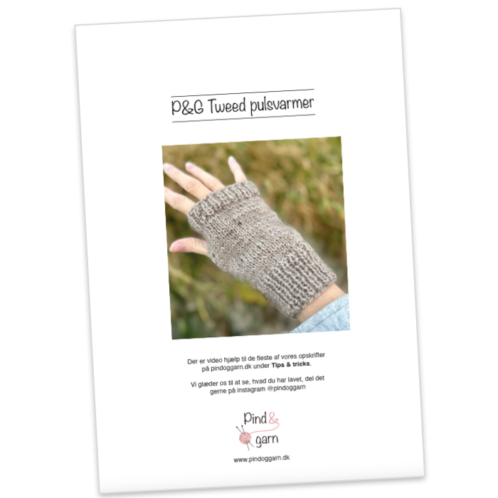 P&G Tweed pulsvarmer strikkeopskrift