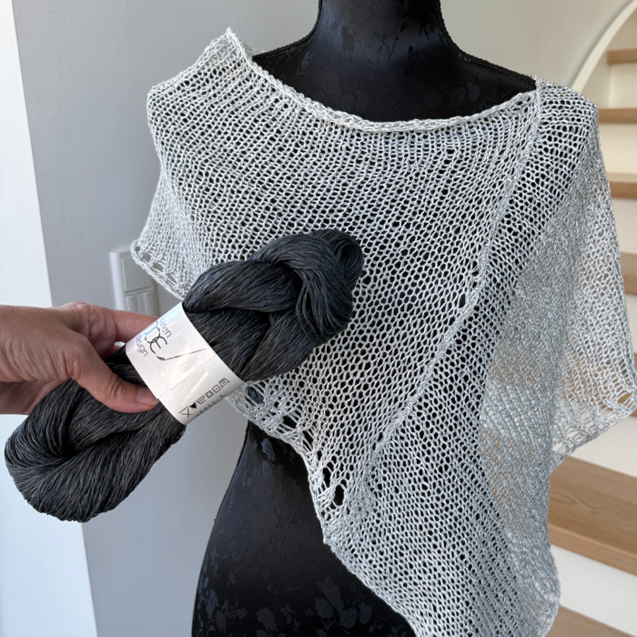 P&G Sommer poncho i hør strikkekit