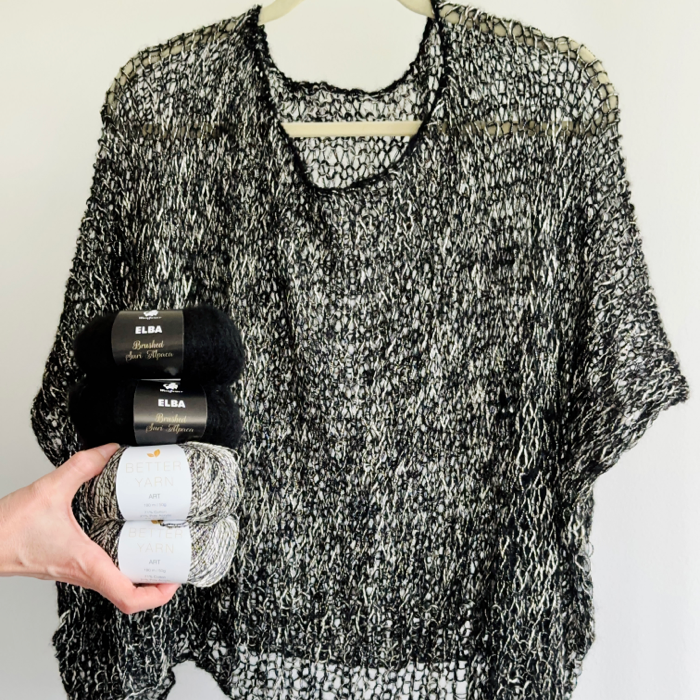 P&G Meleret oversize bluse strikkekit