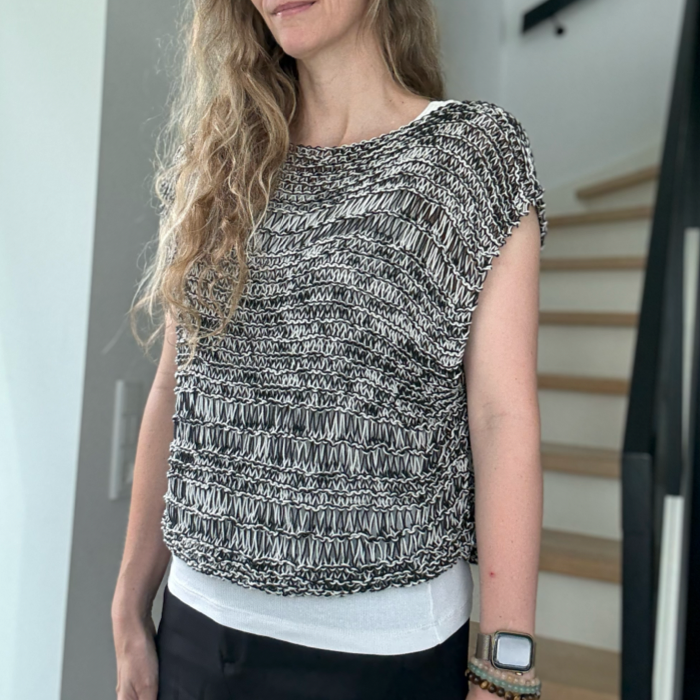 P&G Meleret sommerbluse i bomuld strikkekit
