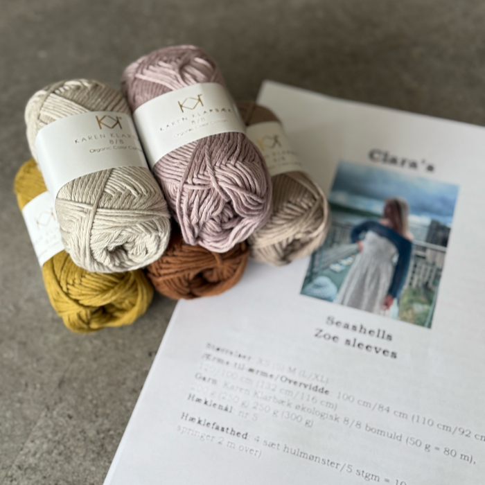 Seashells Zoe sleeves hæklekit Claras corner