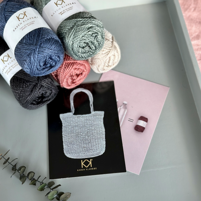 Taske af recycled bottle yarn hæklekit Karen Klarbæk