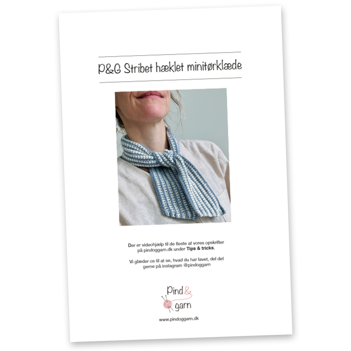 P&G Stribet Minitørklæde hækleopskrift