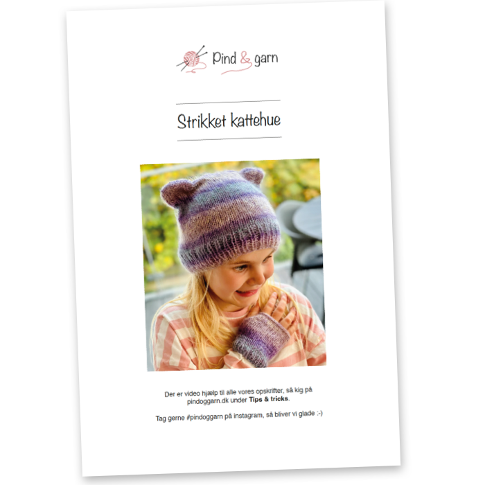 P&G Kattehue strikkeopskrift