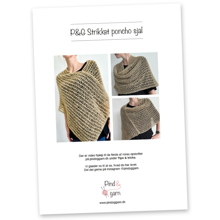 P&G Mohair poncho guld strikkeopskrift
