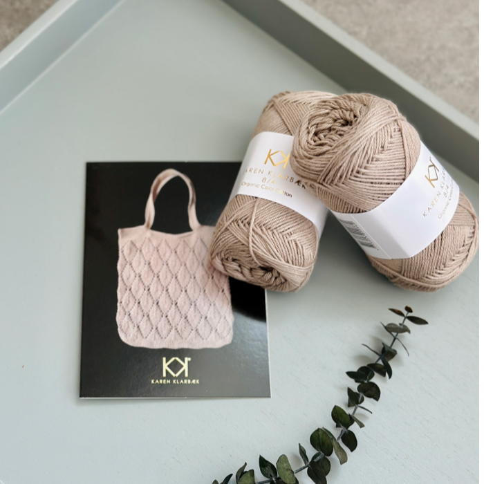 Strikket taske strikkekit Karen Klarbæk