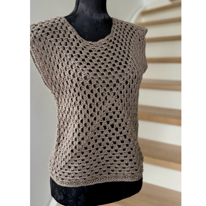 Hæklet Uld vest hæklekit Karen Klarbæk