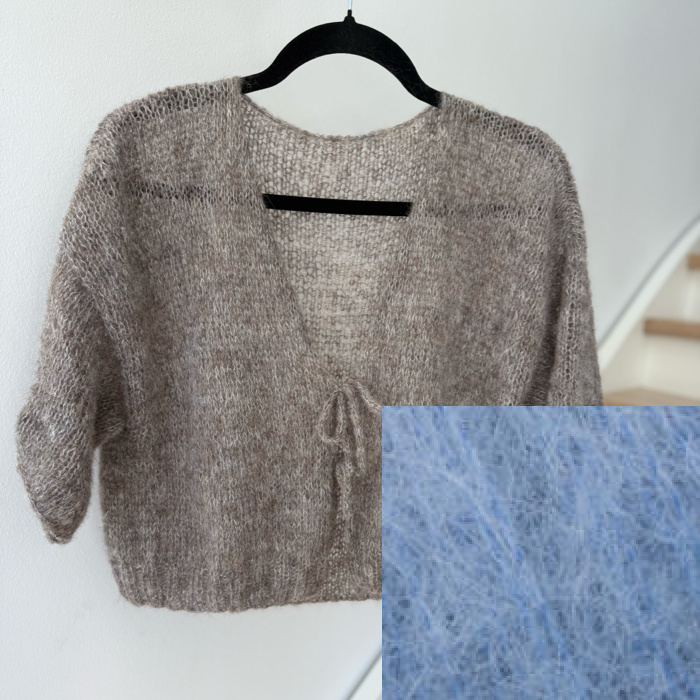 P&G Kortærmet cardigan med sløjfer strikkekit