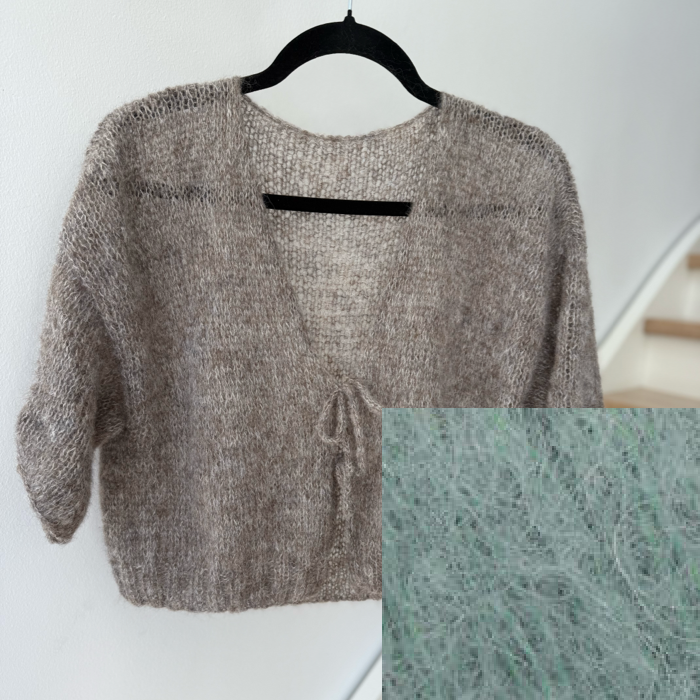 P&G Kortærmet cardigan med sløjfer strikkekit