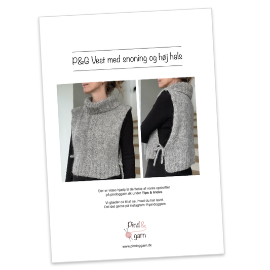P&G Vest med snoning strikkeopskrift