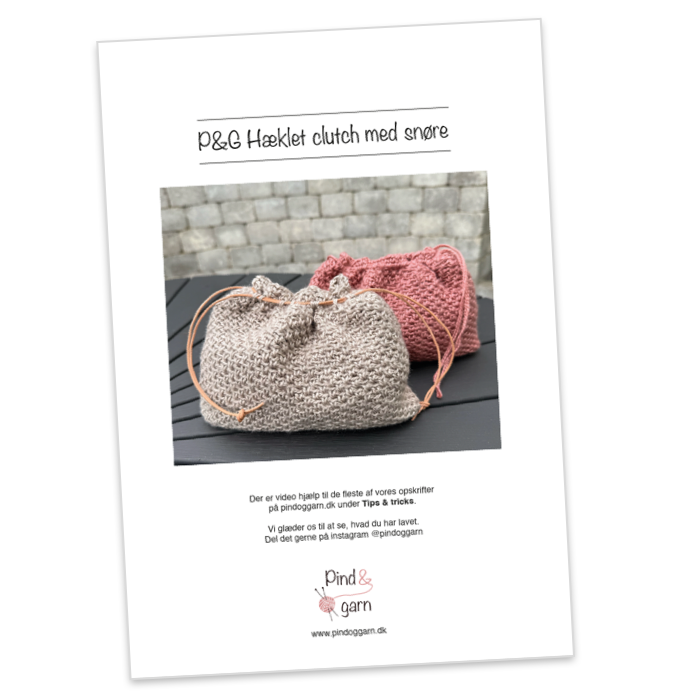 P&G Clutch med lædersnor hækleopskrift