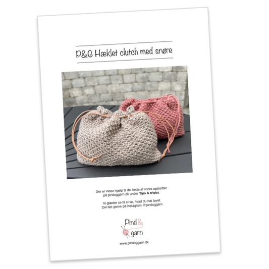 P&G Clutch med lædersnor hækleopskrift