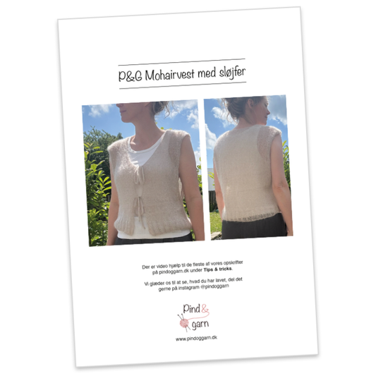 P&G Mohair vest med sløjfer strikkeopskrift