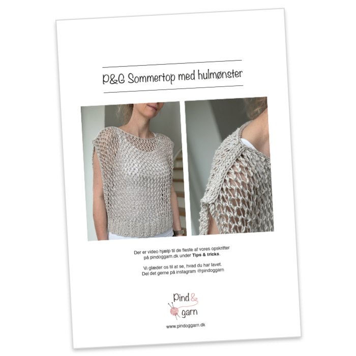 P&G Sommer bluse med hulmønster strikkeopskrift