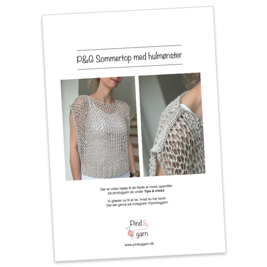P&G Sommer bluse med hulmønster strikkeopskrift