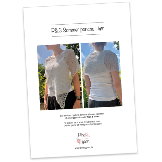 P&G Sommer poncho i hør strikkeopskrift
