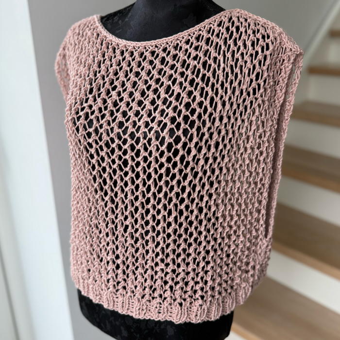 P&G Sommerbluse med hulmønster strikkekit