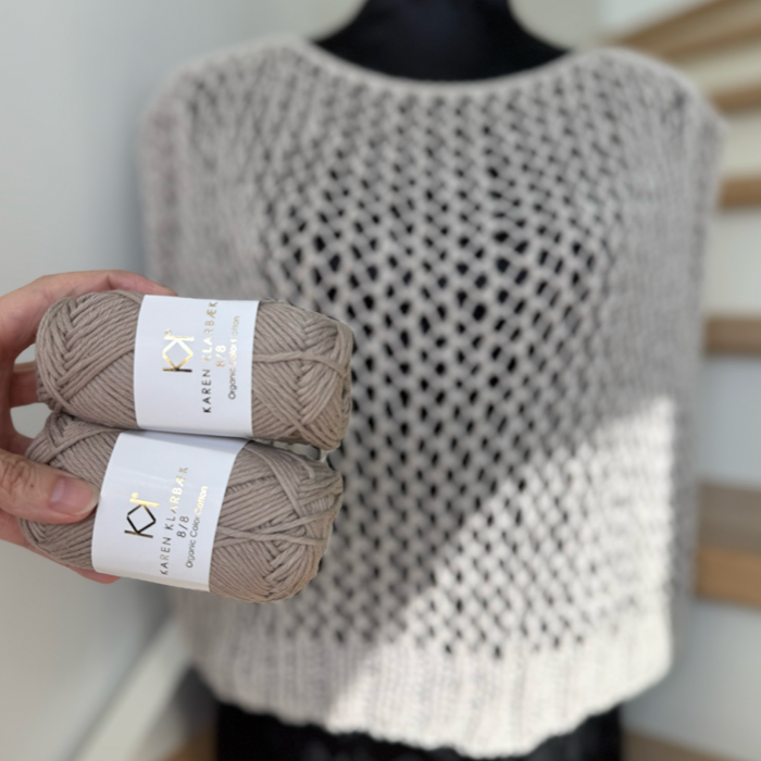 P&G Sommerbluse med hulmønster strikkekit