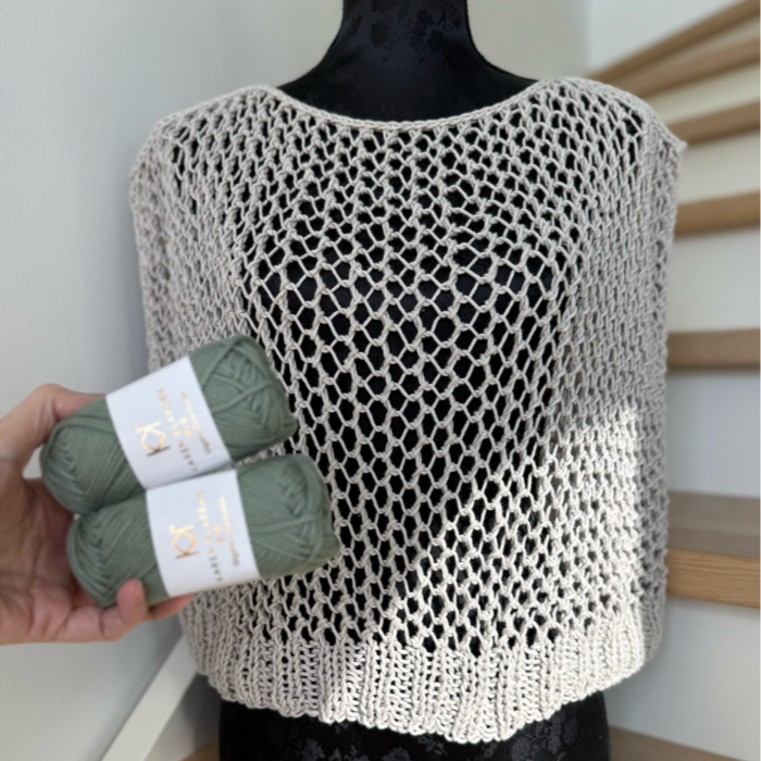 P&G Sommerbluse med hulmønster strikkekit