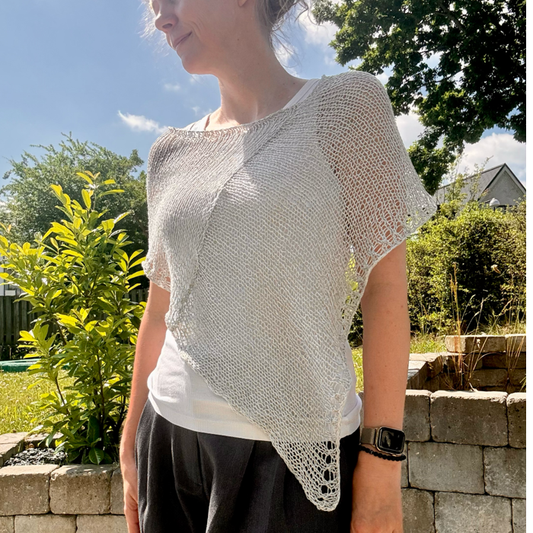 P&G Sommer poncho i hør strikkekit