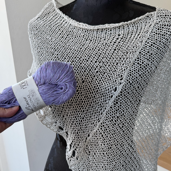 P&G Sommer poncho i hør strikkekit