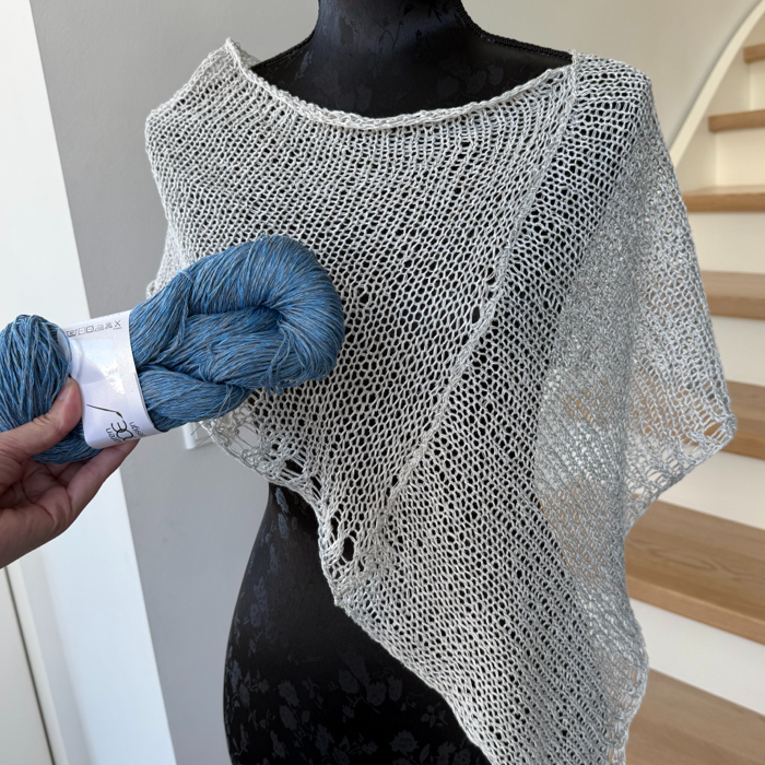 P&G Sommer poncho i hør strikkekit