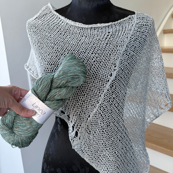 P&G Sommer poncho i hør strikkekit