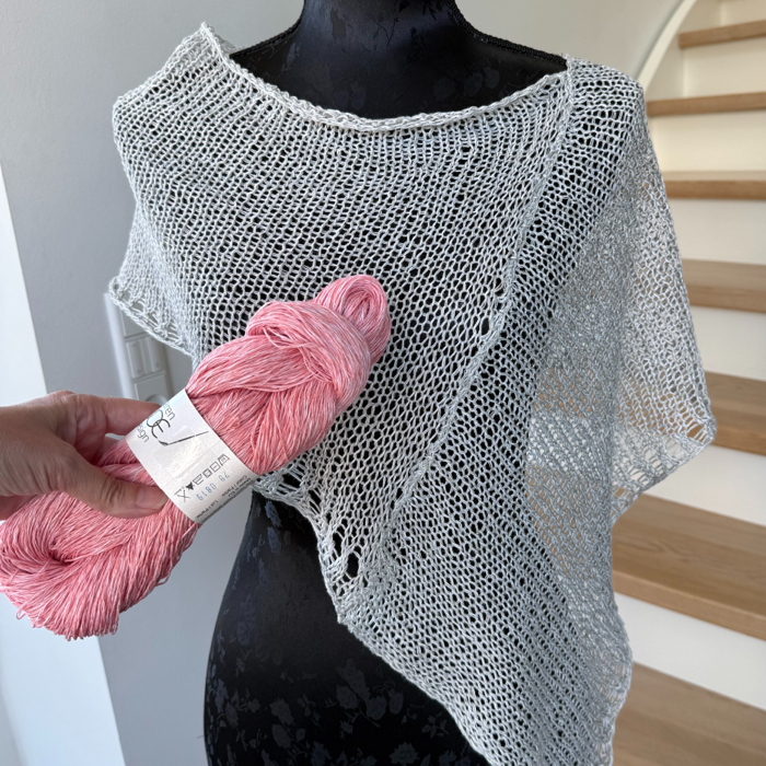 P&G Sommer poncho i hør strikkekit
