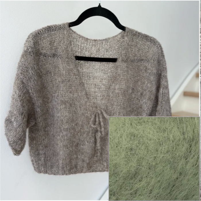 P&G Kortærmet cardigan med sløjfer strikkekit