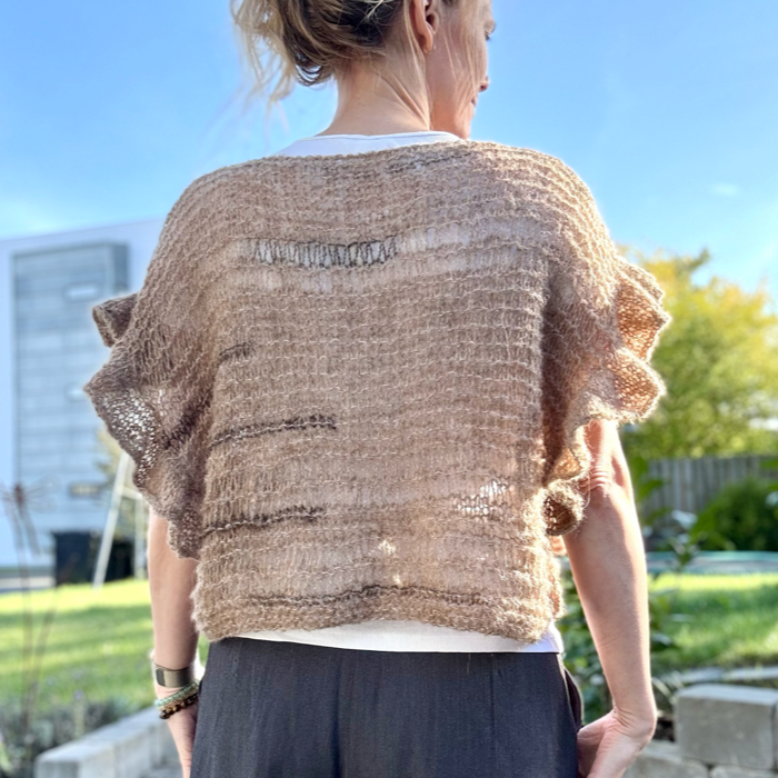 P&G Vinter top med flæse strikkekit