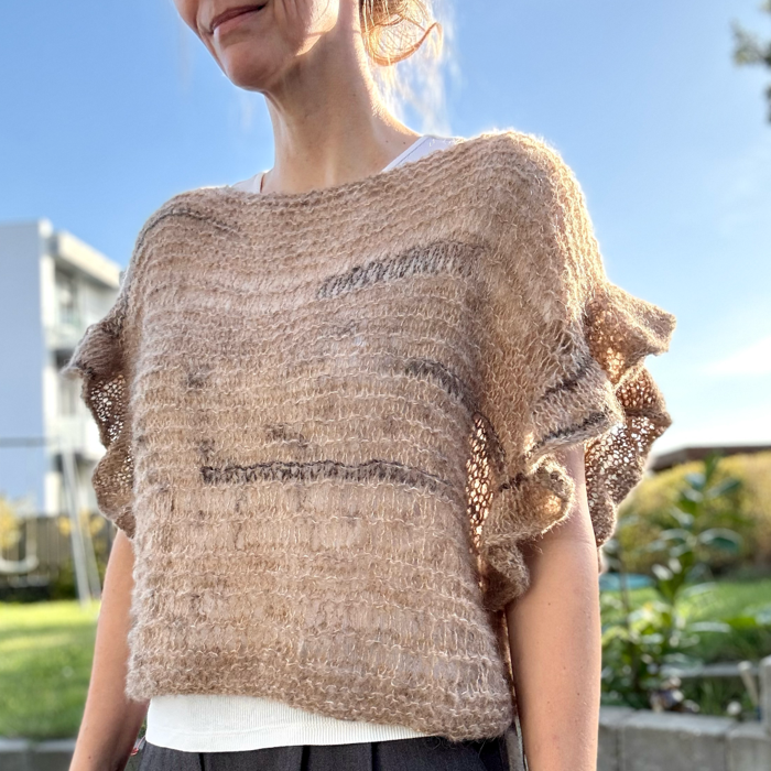 P&G Vinter top med flæse strikkekit